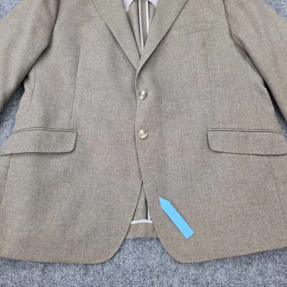 Joe Joseph Abboud Blazer Mens 48 Regular Tan Slim Fit Elbow Patch Sport Coat